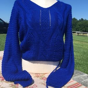 Slightly Cropped Blue Sweater